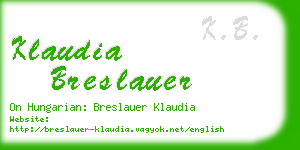 klaudia breslauer business card